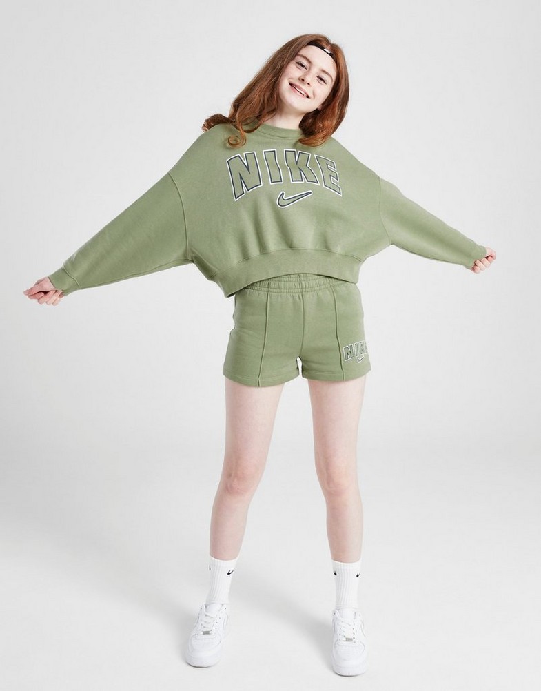 Дитячі кофти NIKE КОФТА G NSW TREND FLC CREW PRNT FN7720-386 Зелений