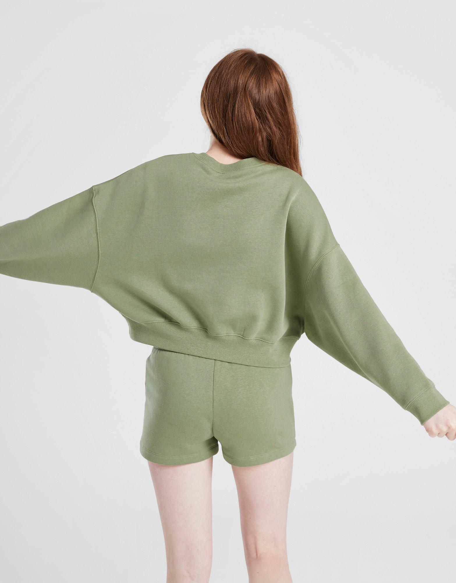 Bluza dziecięca NIKE BLUZA G NSW TREND FLC CREW PRNT FN7720-386 Zielony