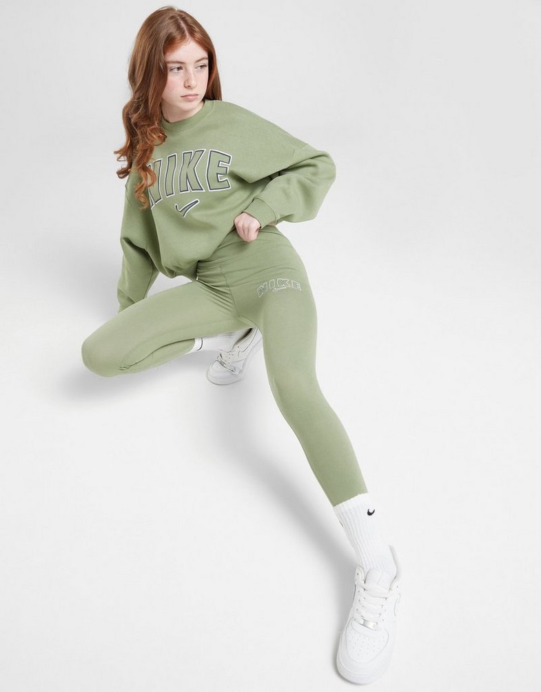 Дитячі штани NIKE ЛОСИНИ G NSW FAV TREND HW LGGNG PRNT FN7718-386 Зелений