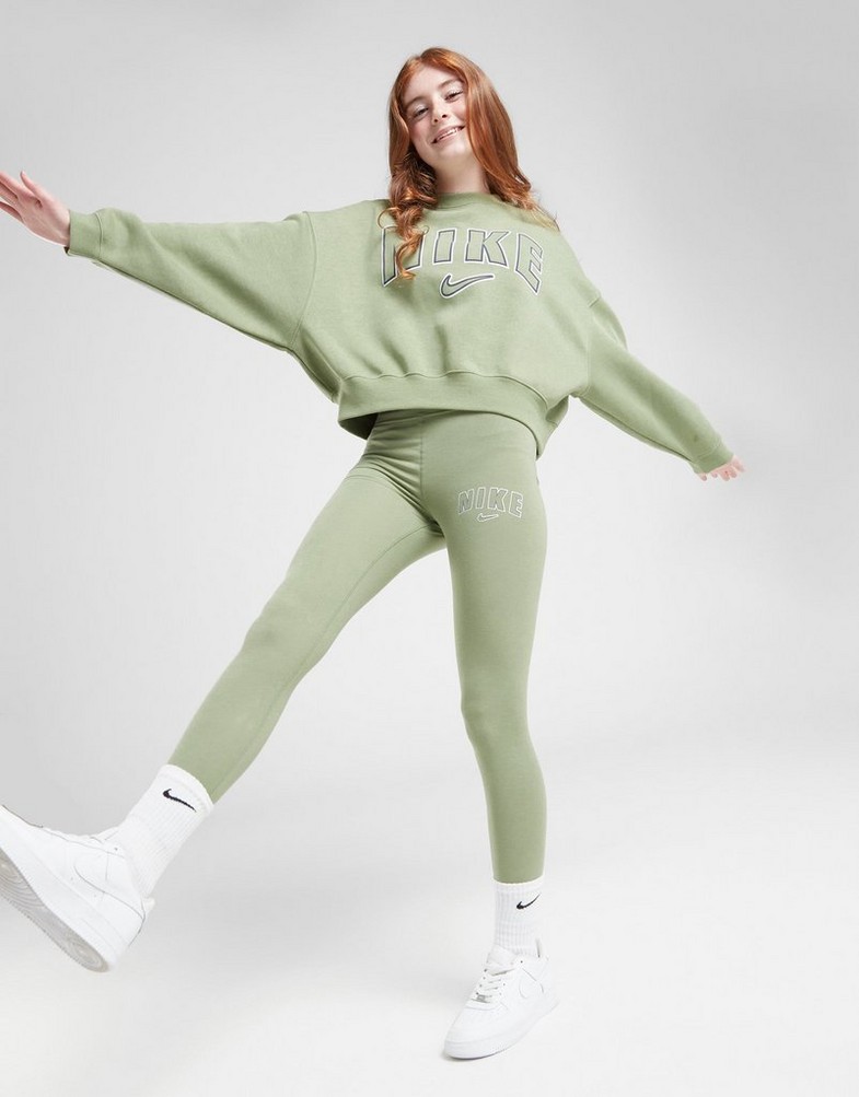 Дитячі штани NIKE ЛОСИНИ G NSW FAV TREND HW LGGNG PRNT FN7718-386 Зелений