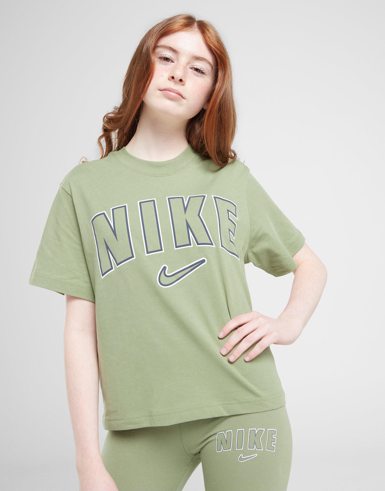 Dječji T-shirt NIKE T-SHIRT G NSW TEE SS BOXY PRNT FN7719-386 zelena