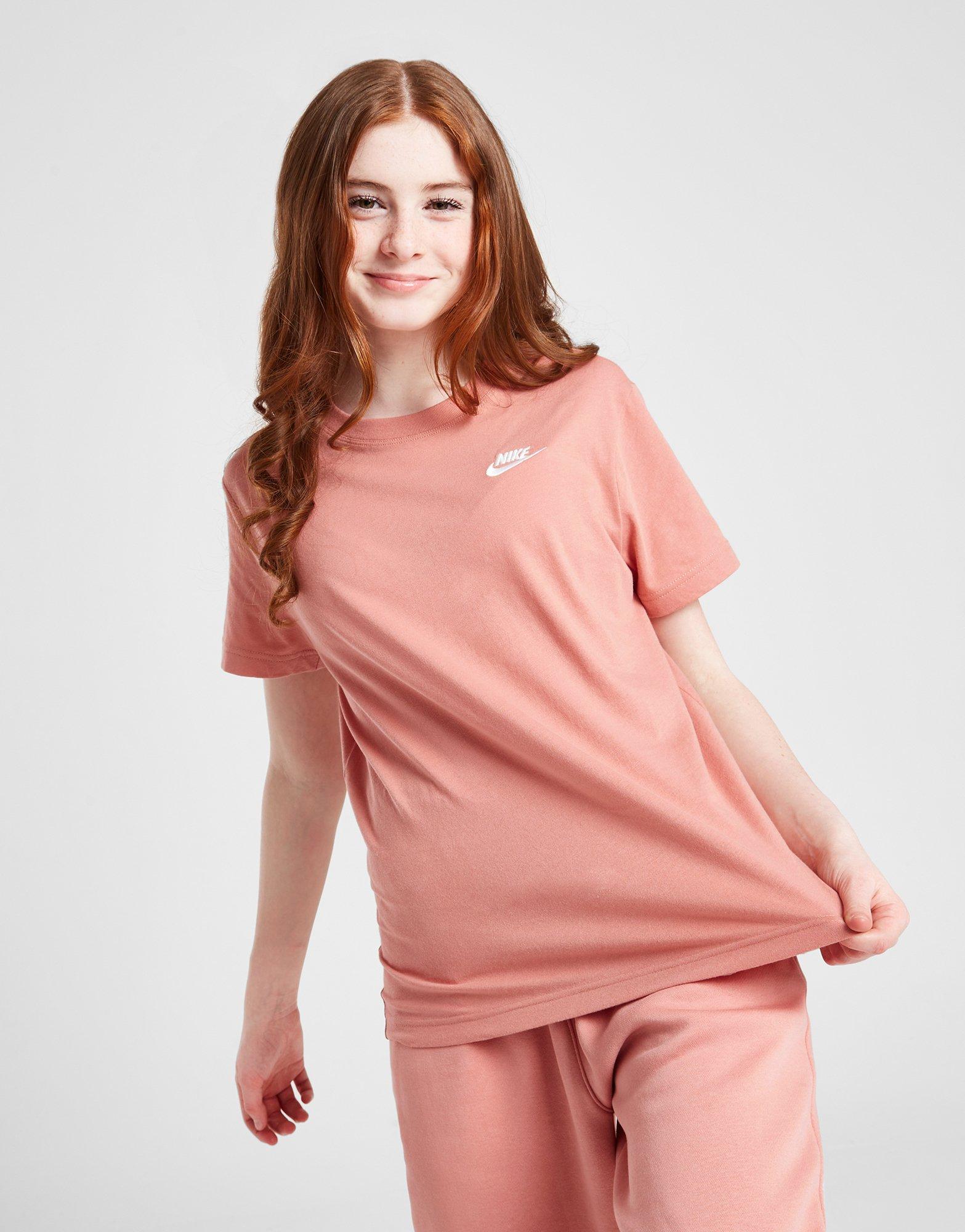 Vaikiški marškinėliai NIKE MARŠKINĖLIAI G NSW TEE CLUB SS GIRL FD0927-618 Rožinė