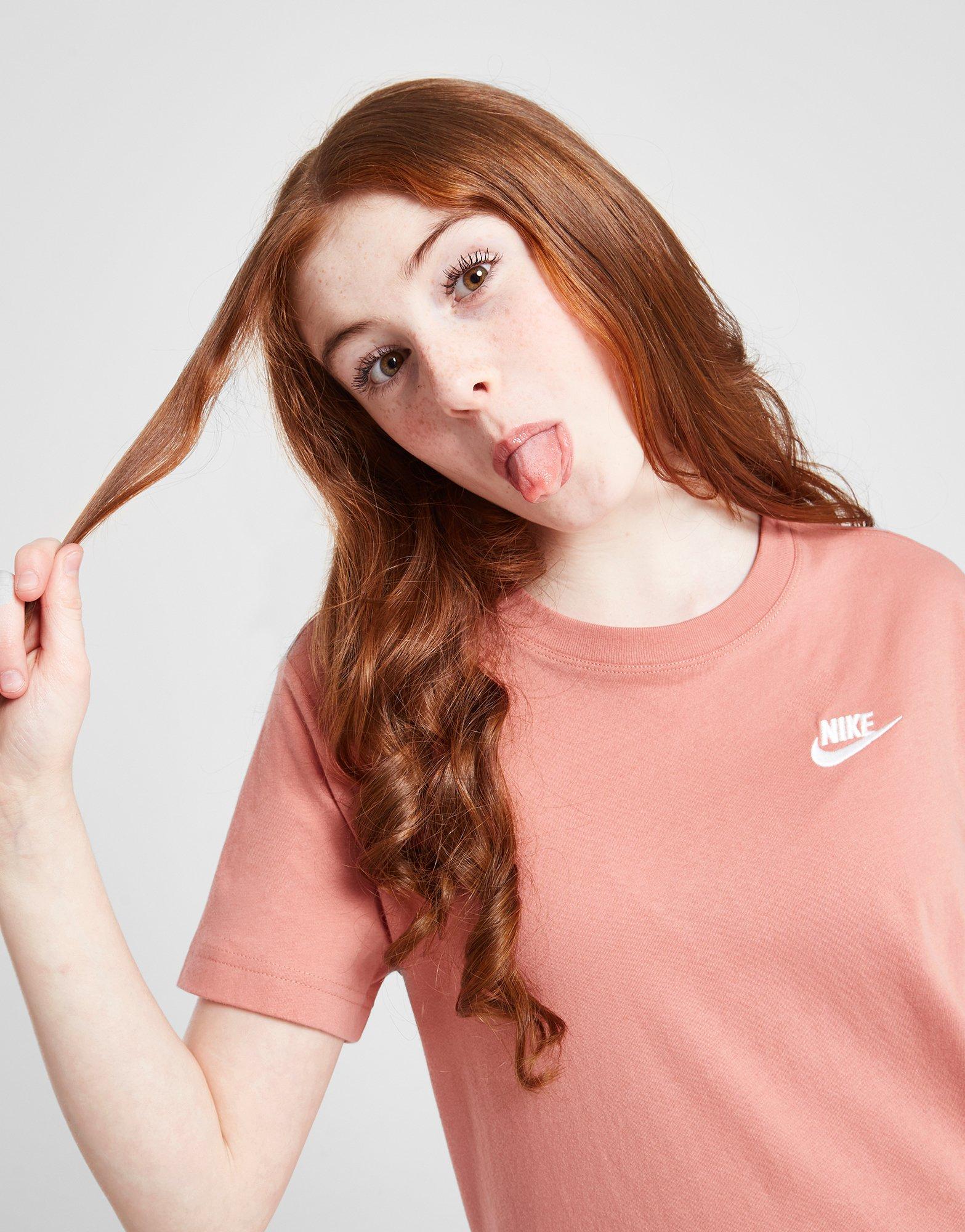 Vaikiški marškinėliai NIKE MARŠKINĖLIAI G NSW TEE CLUB SS GIRL FD0927-618 Rožinė