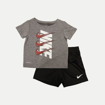 Trening pentru copii NIKE SET RPT SWSH T/SH ST BLK/GRY