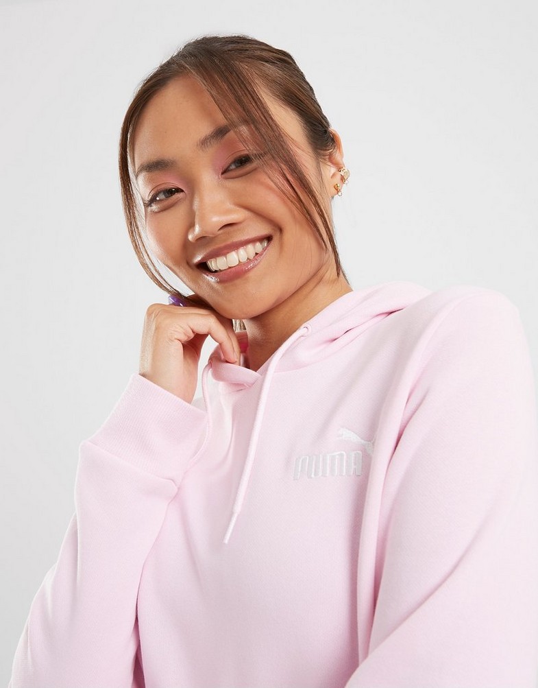 Dámska mikina PUMA MIKINA S KAPUCŇOU EMBROIDERY   HOODIE PEARL PINK 67000462 Ružová