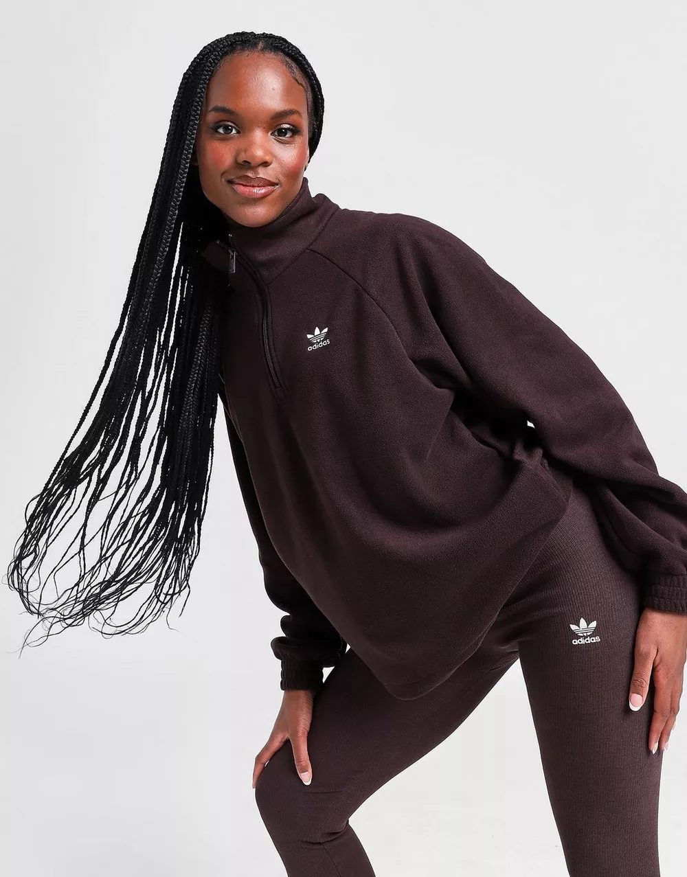 ADIDAS КОФТА НА БЛИСКАВЦІ PLR FLC 1/4 ZIP BRN 42, фото 1 з 5