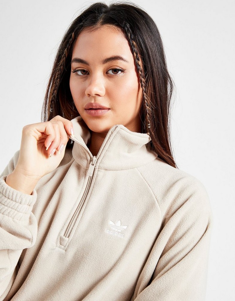 Moteriškas džemperis ADIDAS DŽEMPERIS UŽSEGAMAS PLR FLC 1/4 ZIP BGE 42 IS5241 Rusva