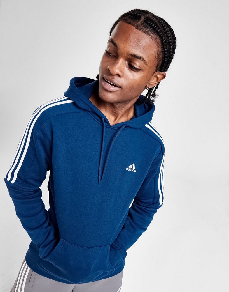Bluza męska ADIDAS BLUZA Z KAPTUREM 3 STIPES HOODIE IT8144 Granatowy