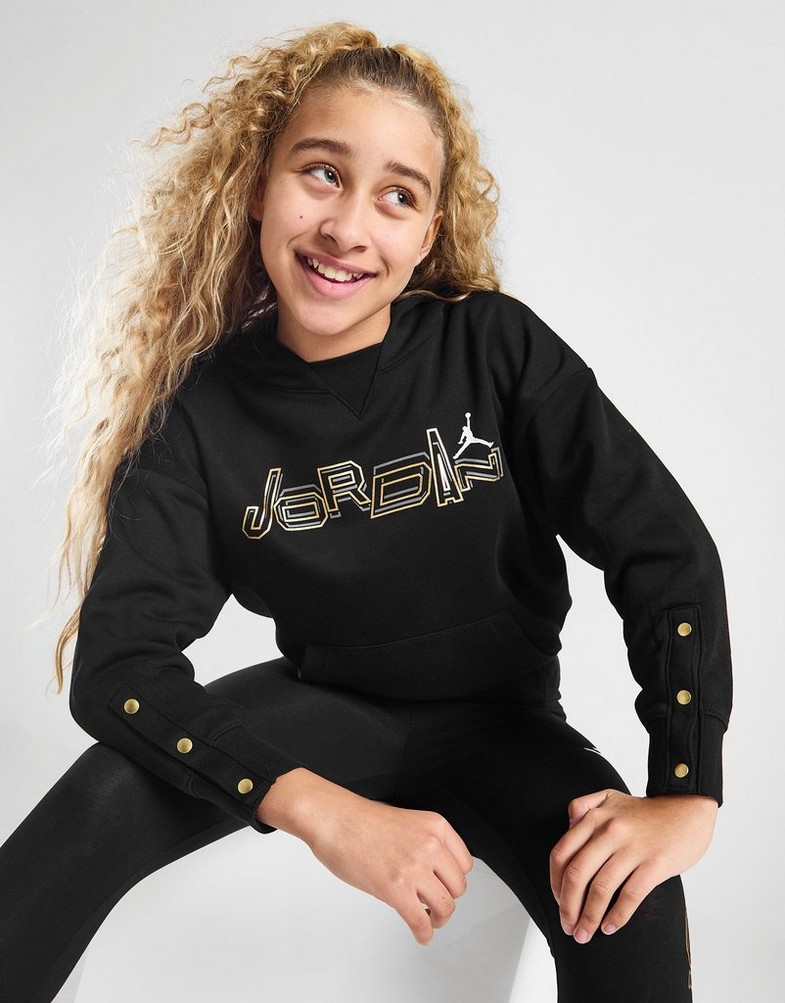 Detská mikina JORDAN MIKINA S KAPUCÍ TAKE FLIGHT SNAP GIRL 45C807-023 Černá
