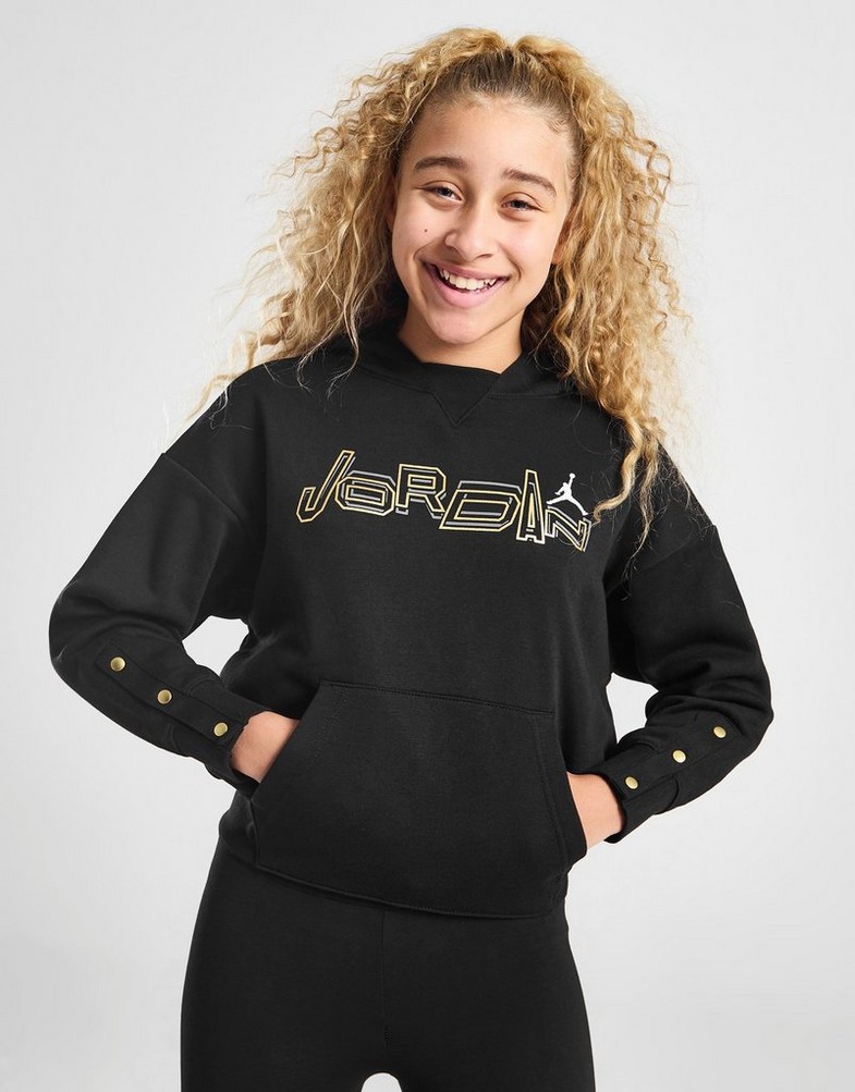 Detská mikina JORDAN MIKINA S KAPUCÍ TAKE FLIGHT SNAP GIRL 45C807-023 Černá