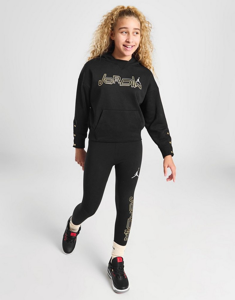 Detská mikina JORDAN MIKINA S KAPUCÍ TAKE FLIGHT SNAP GIRL 45C807-023 Černá