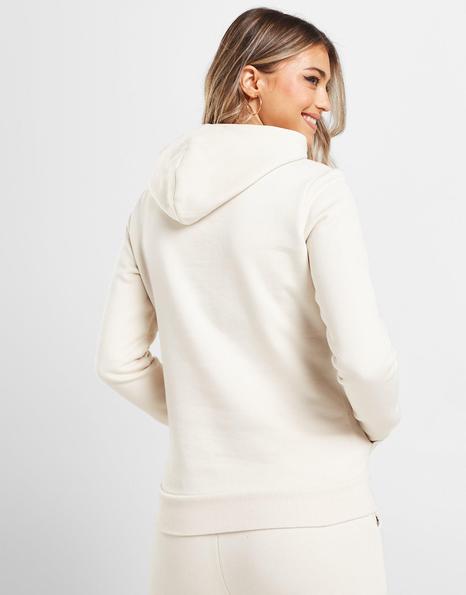 Bluză pentru femei PUMA BLUZĂ CU GLUGĂ ESS+ EMBROIDERY HOODIE FL 67000487 Bej