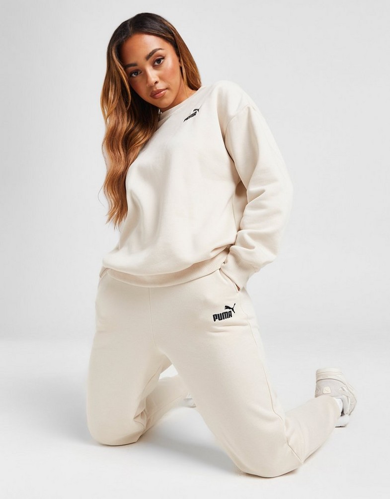 Pantaloni pentru femei PUMA PANTALONI  ESS+ EMBROIDERY HIGH-WAIST PANTS F 67000787 Bej