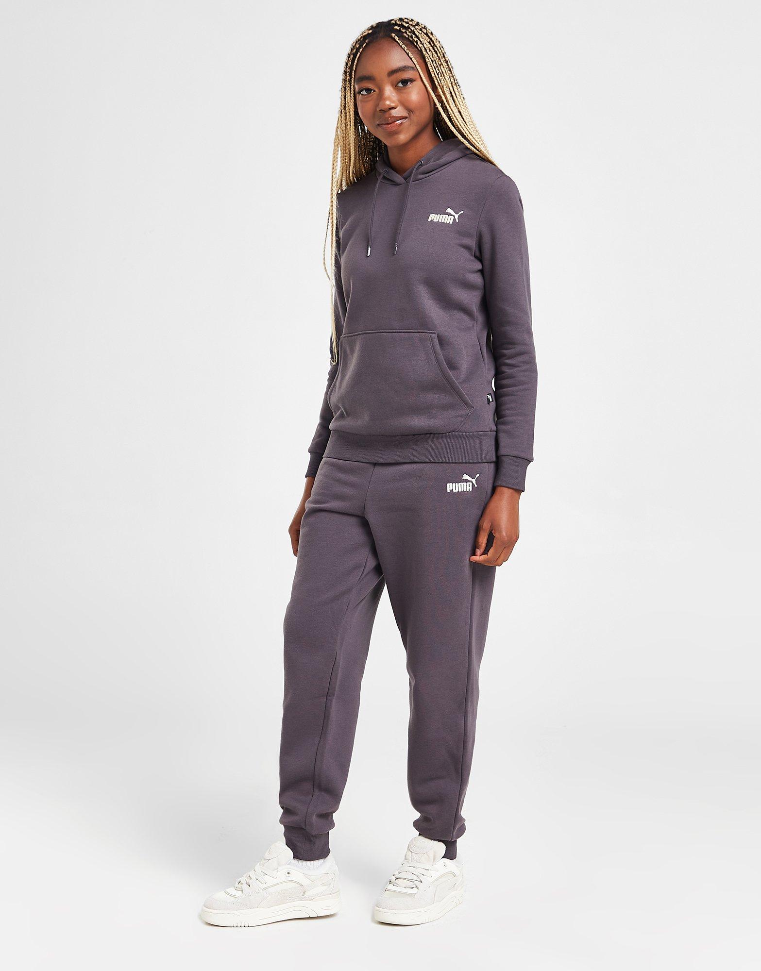 PUMA PANTALONI ESS+ EMBROIDERY HIGH-WAIST PANTS F Femei Gri