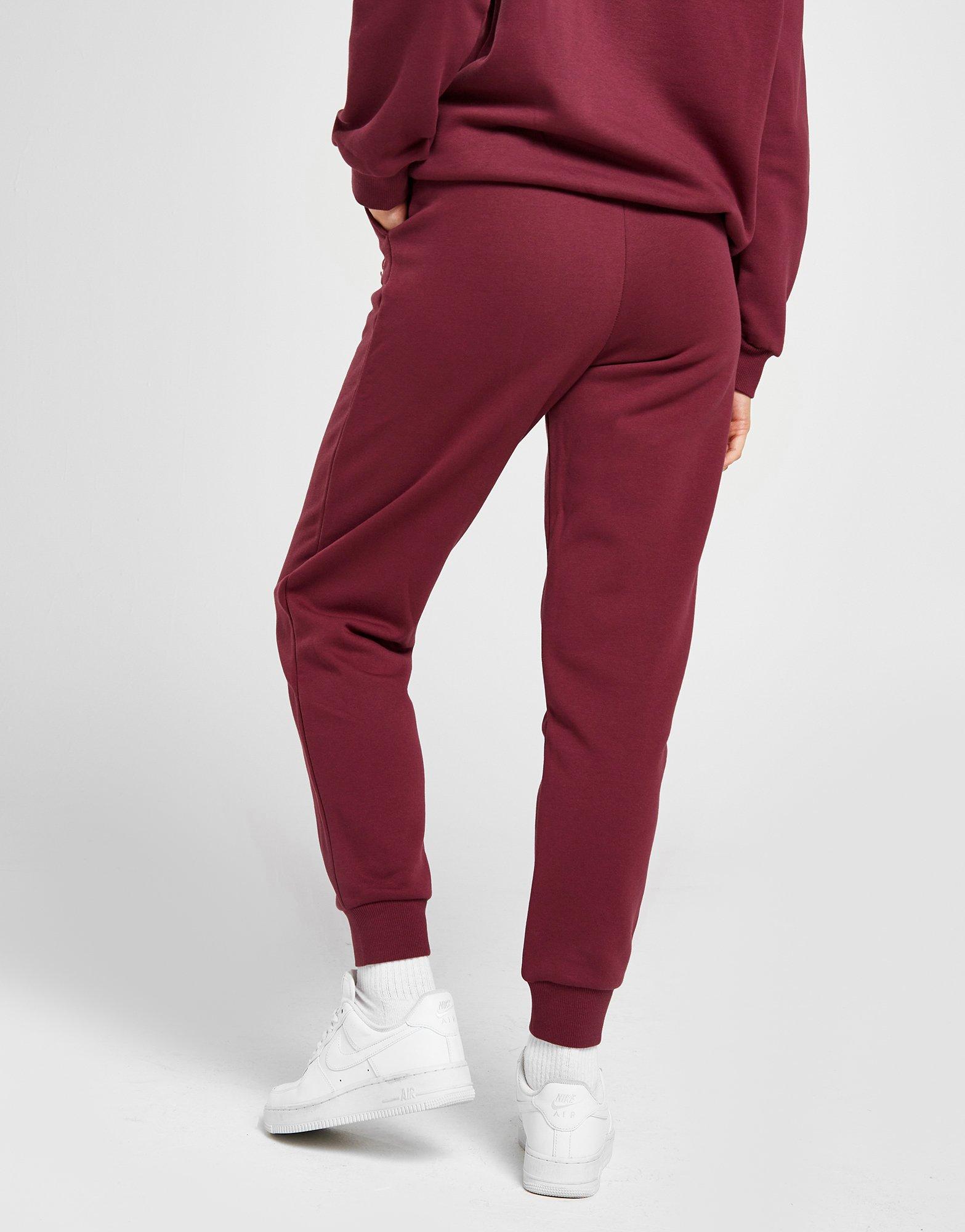 Ženske hlače PUMA HLAČE ESS+ EMBROIDERY HIGH-WAIST PANTS FL 67000734 bordo
