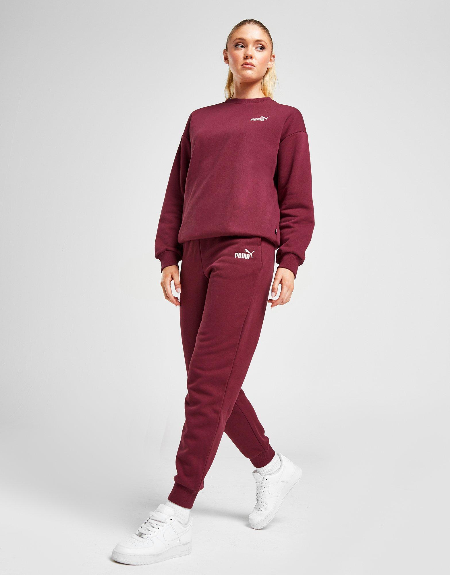 Ženske hlače PUMA HLAČE ESS+ EMBROIDERY HIGH-WAIST PANTS FL 67000734 bordo