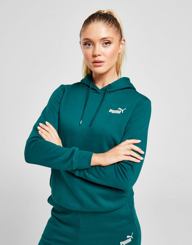 Dámská mikina PUMA MIKINA S KAPUCÍ ESS+ EMBROIDERY HOODIE FL 67000408 Zelená
