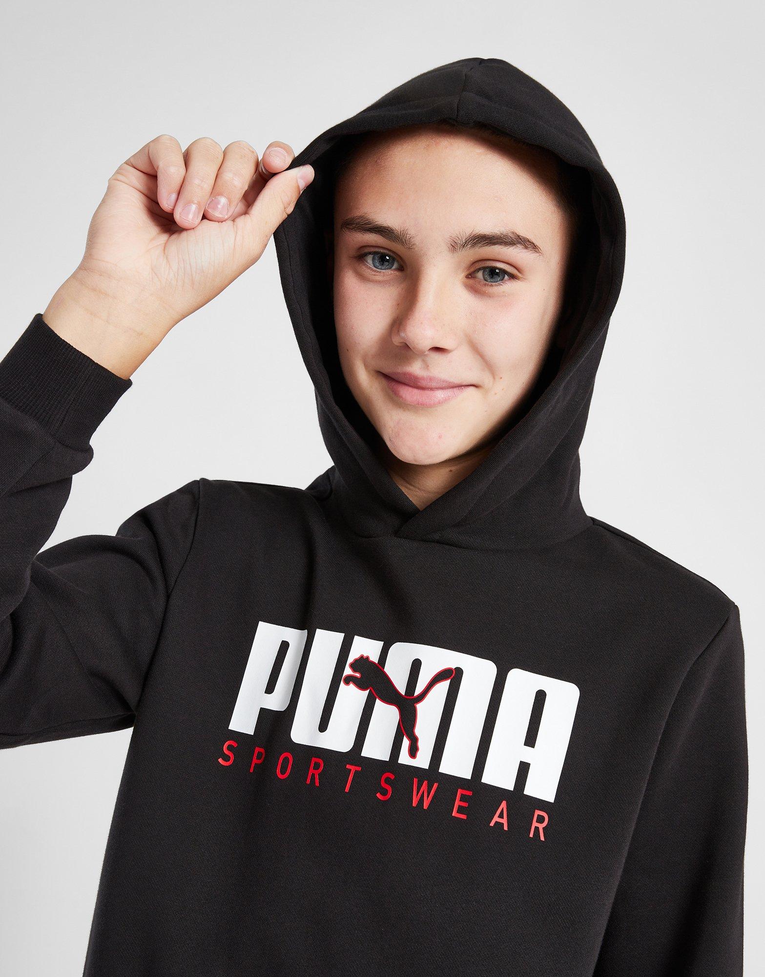 Gyerek pulóver PUMA PULÓVER KAPUCNIS KEY GRAPHIC HOODIE B FL 67508656 Fekete