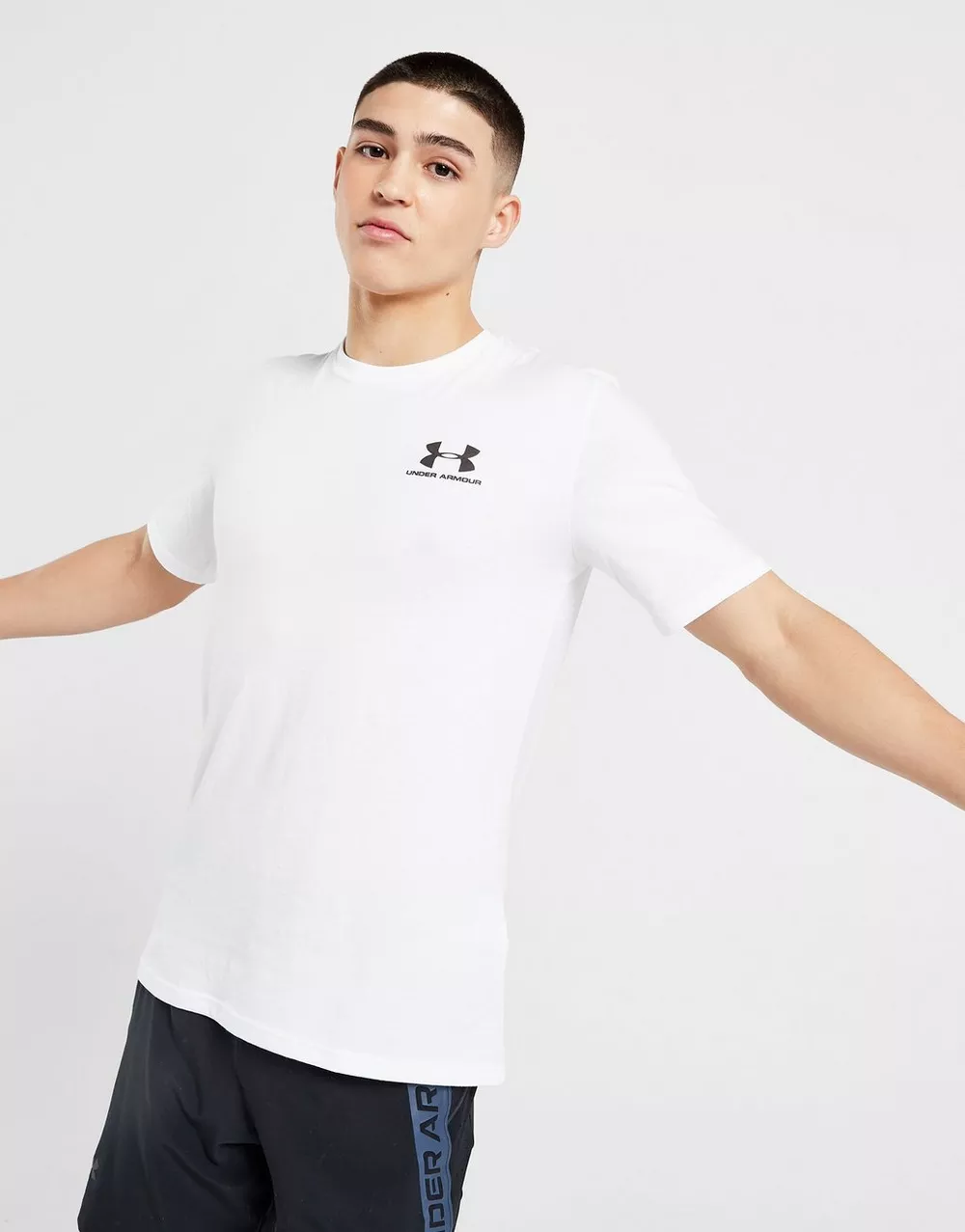 UNDER ARMOUR ФУТБОЛКА UA SML LOGO TEE WHITE, фото 1 з 5