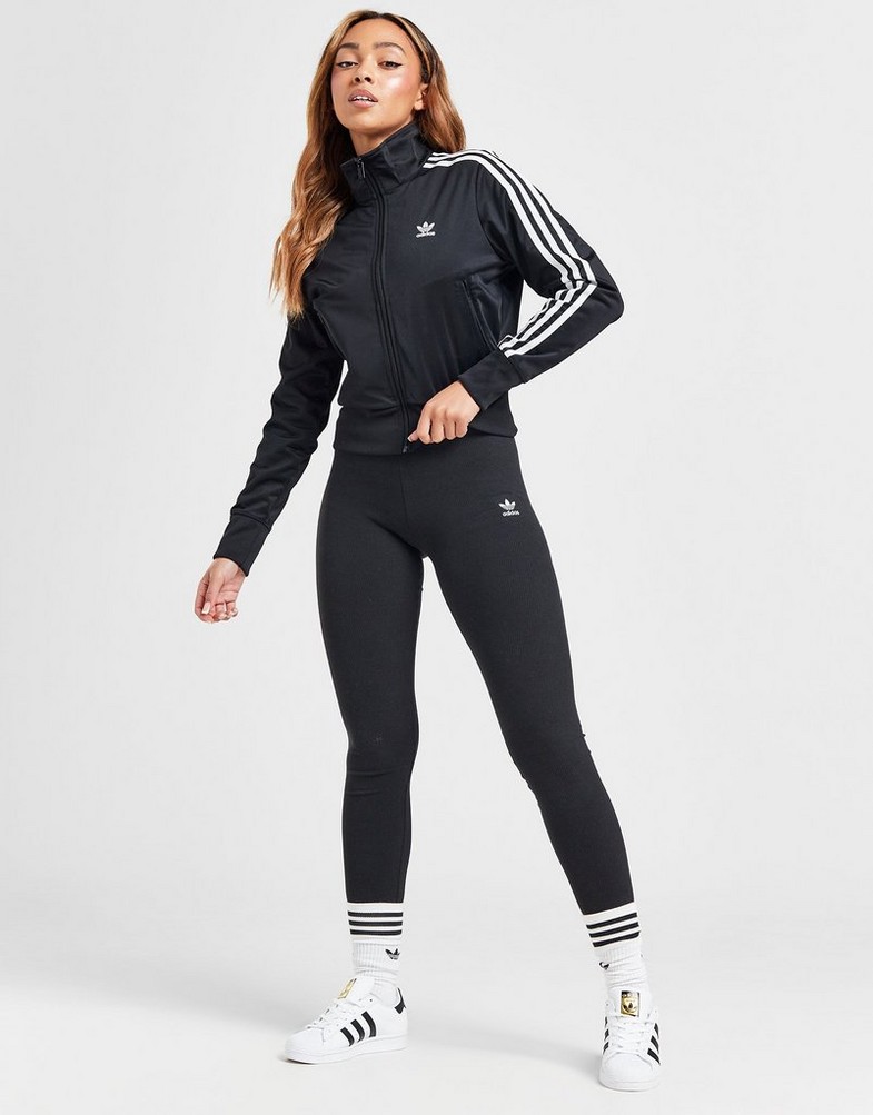 Legginsy damskie ADIDAS LEGGINGS RIB LEGGING BLK/WHT 35 IP1327 Czarny