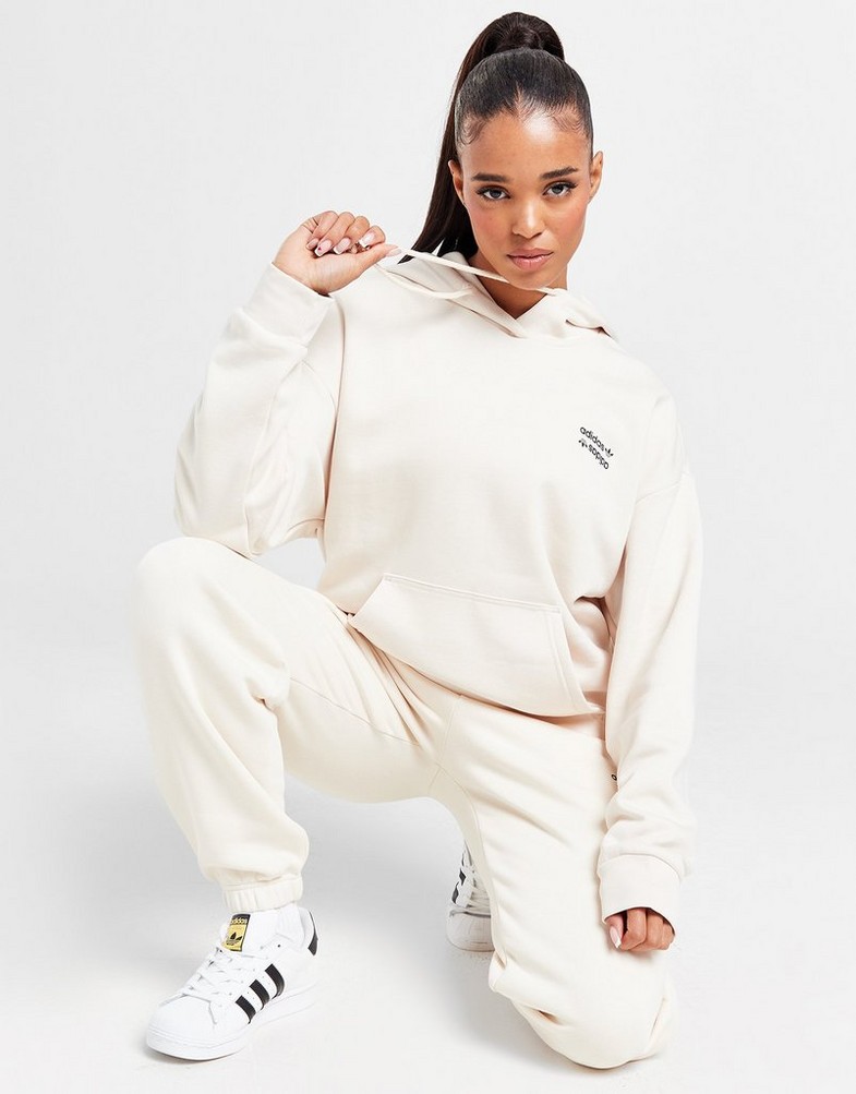 Bluza damska ADIDAS BLUZA Z KAPTUREM LINEAR OH HD W'WHT 42 IT7120 Beżowy