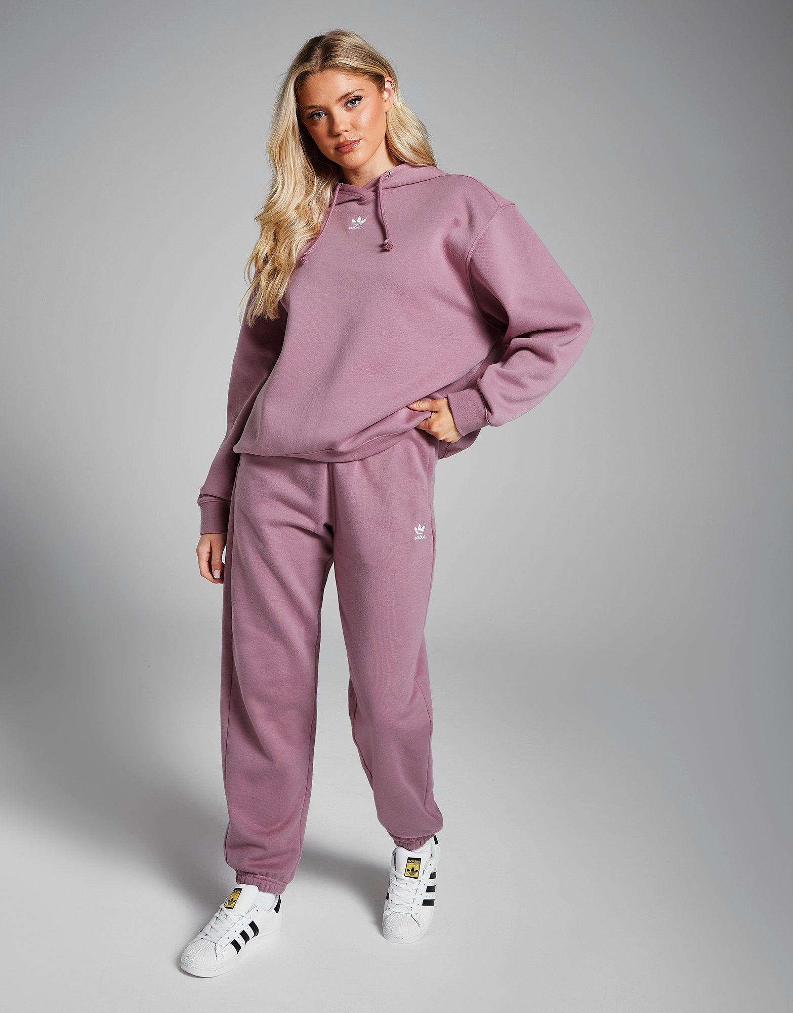 Bluză pentru femei ADIDAS BLUZĂ CU GLUGĂ TREF ESS HD MVE/WHT 43 IT1508 Roz