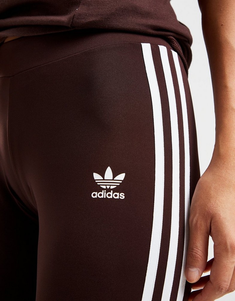 Legginsy damskie ADIDAS LEGGINGS 3S FLARE BRN/WHT 32 IN1101 Brązowy