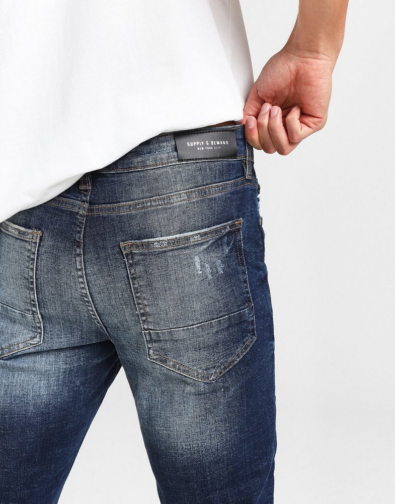 Męskie SUPPLY & DEMAND SPODNIE HORTON JEAN BLU . SUPTM16807 Granatowy