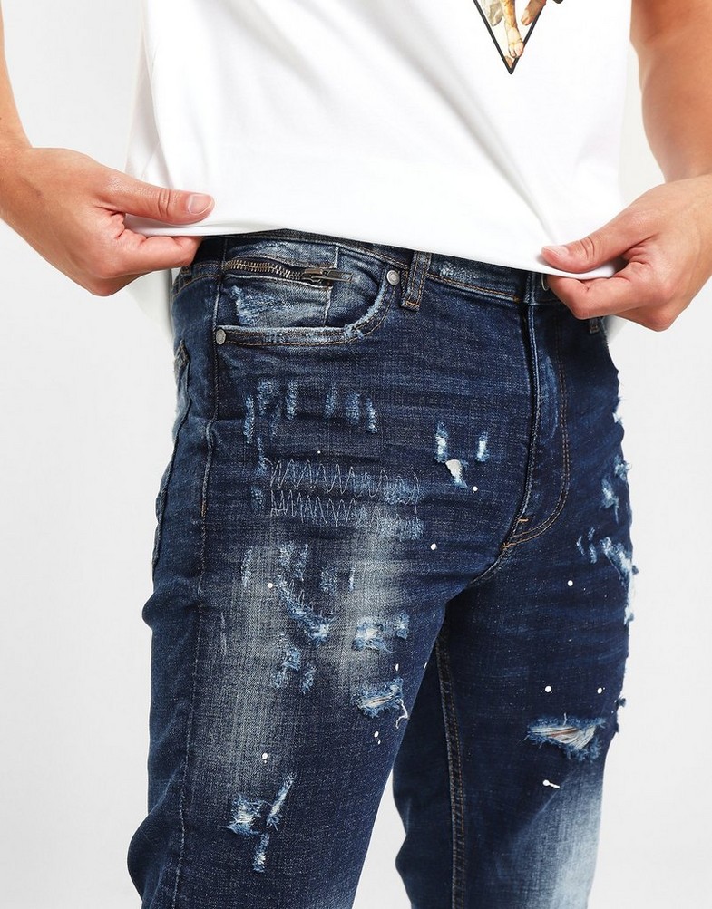 Męskie SUPPLY & DEMAND SPODNIE HORTON JEAN BLU . SUPTM16807 Granatowy