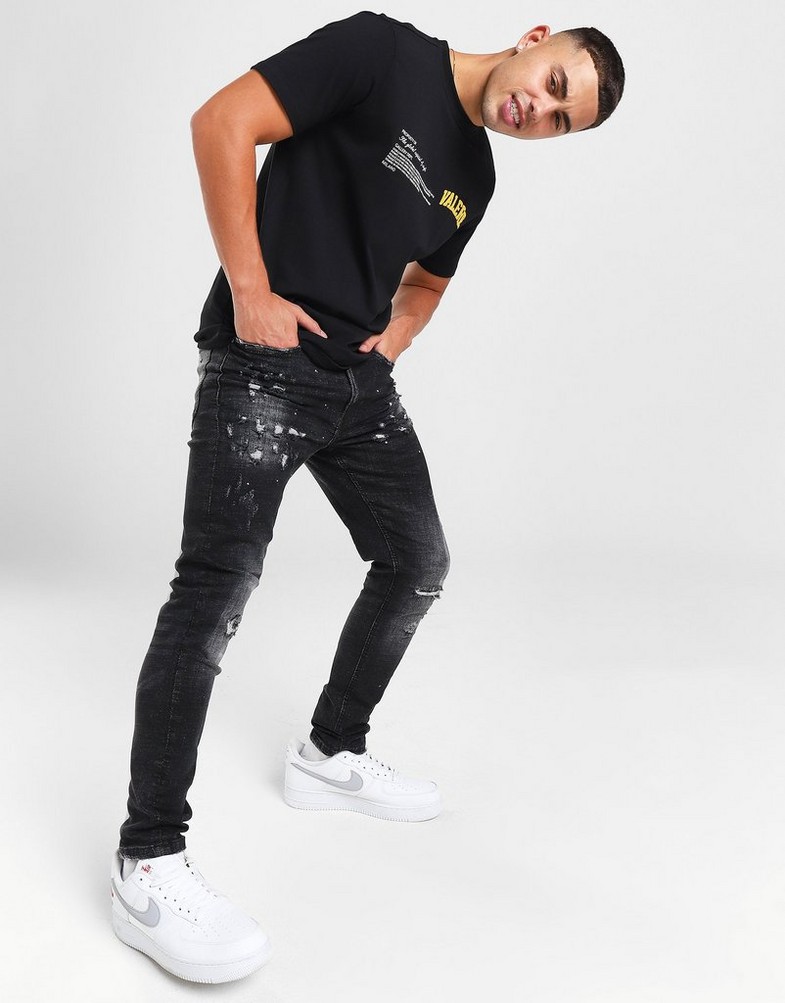 SUPPLY & DEMAND PANTALONI KERR JEAN BLK . Bărbați Negru SUPTM16808