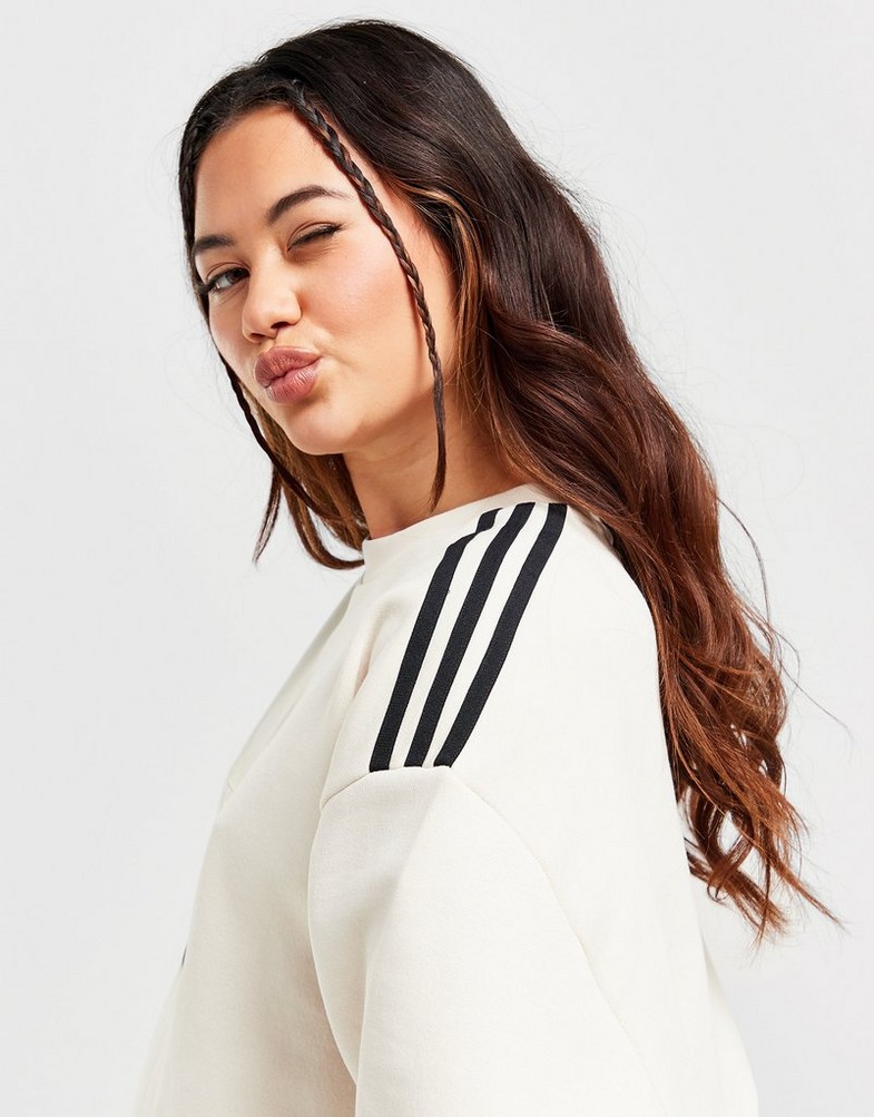 Női pulóver ADIDAS PULÓVER SATIN TREF CREW W'WHT