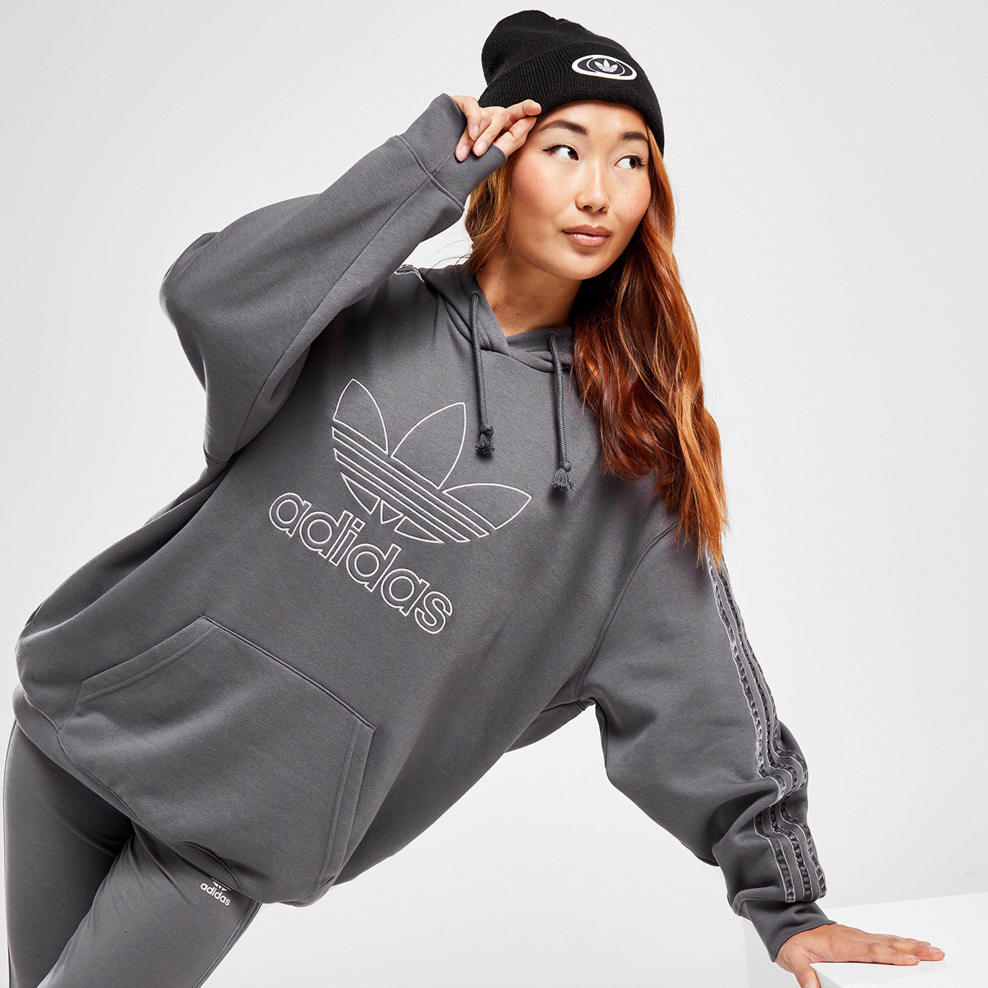 Bluză pentru femei ADIDAS BLUZĂ CU GLUGĂ OUTLINE OH HD GRY/GRY 45