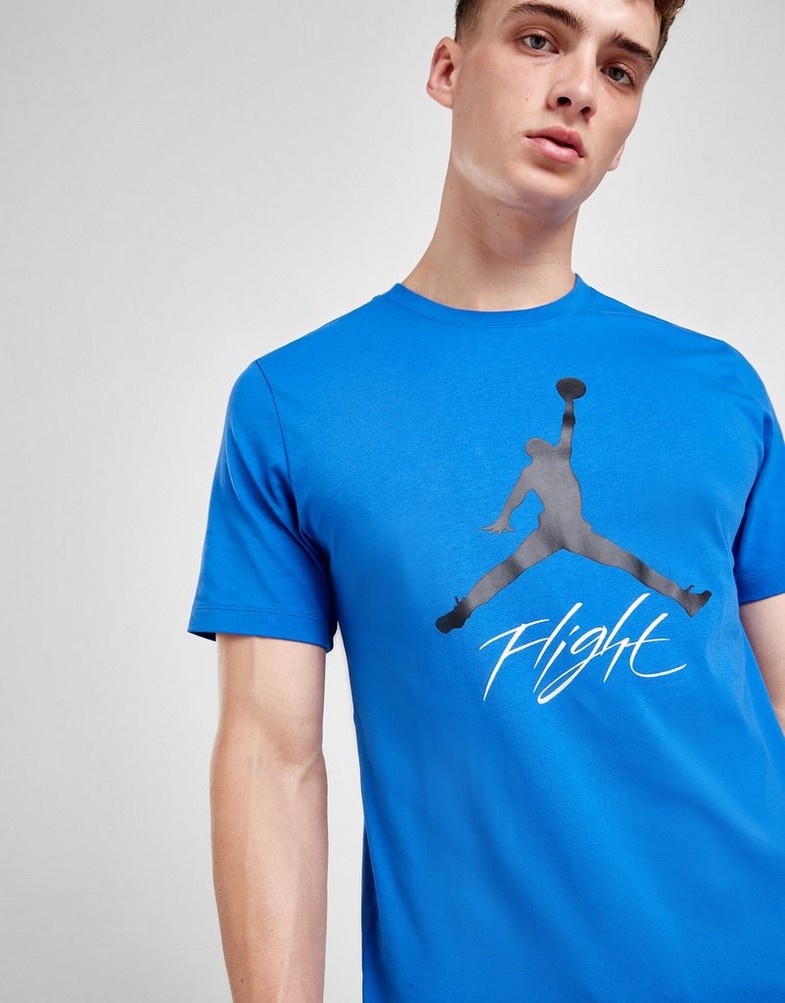 Koszulka, t-shirt męski JORDAN T-SHIRT JUMPMAN FLIGHT HBR TEE AO0664-480 Niebieski