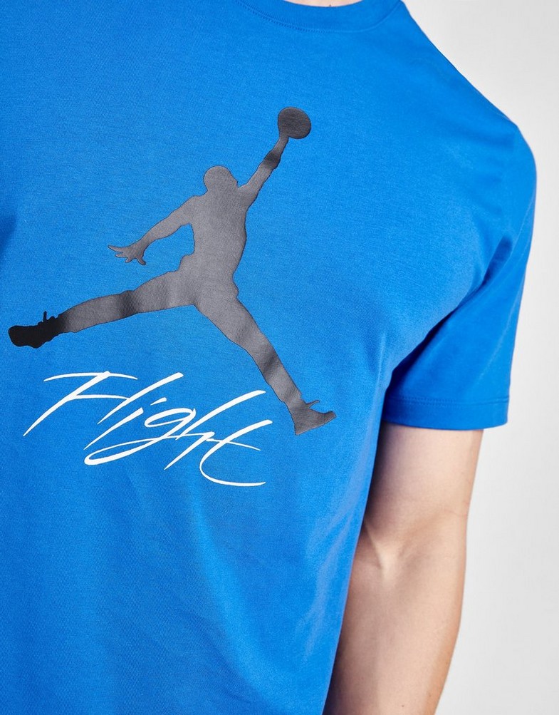 Koszulka, t-shirt męski JORDAN T-SHIRT JUMPMAN FLIGHT HBR TEE AO0664-480 Niebieski