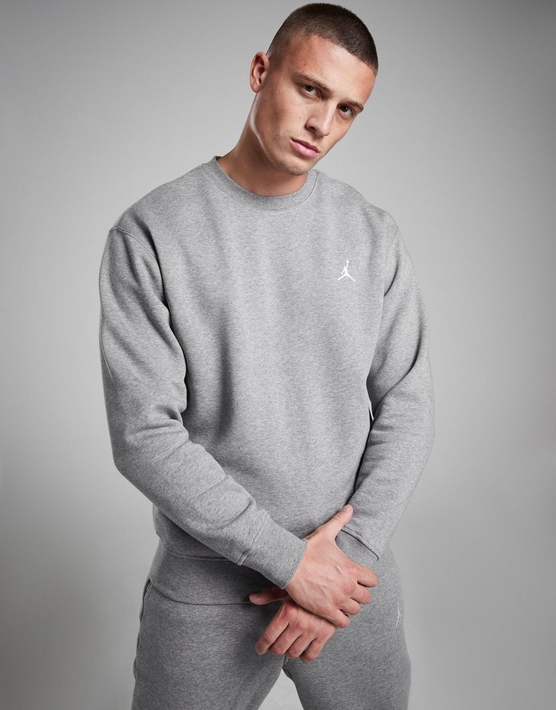 Bluza męska JORDAN BLUZA M J ESS FLC CREW FJ7776-091 Szary