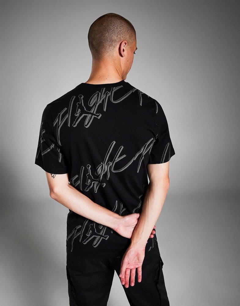 Tricou pentru bărbați JORDAN TRICOU M J FLT ESS JM AOP SS CREW FN1191-010 Negru