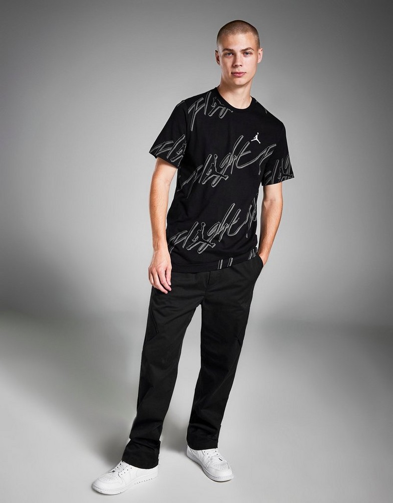 Tricou pentru bărbați JORDAN TRICOU M J FLT ESS JM AOP SS CREW FN1191-010 Negru