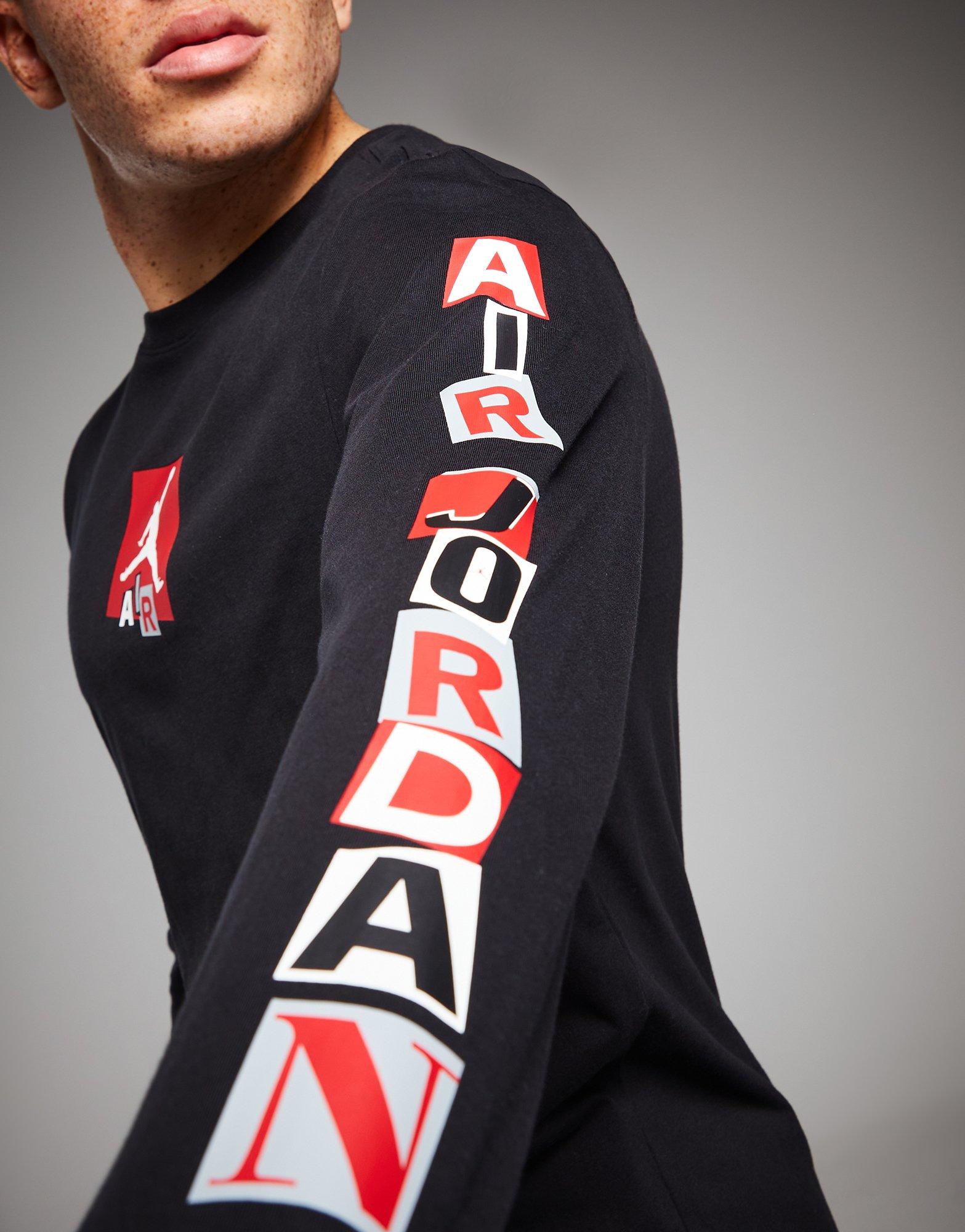 Vyriški marškiniai JORDAN MARŠKINĖLIAI M J BRAND LS GFX CREW FD7017-010 Juoda