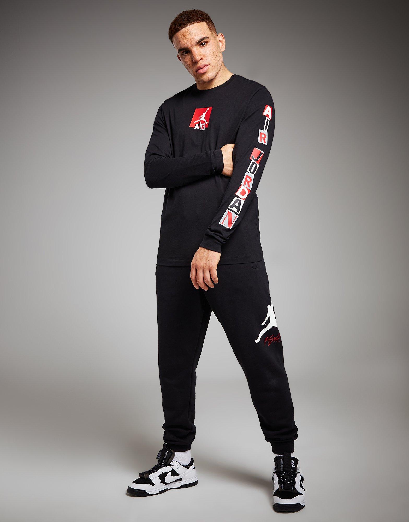 Vyriški marškiniai JORDAN MARŠKINĖLIAI M J BRAND LS GFX CREW FD7017-010 Juoda