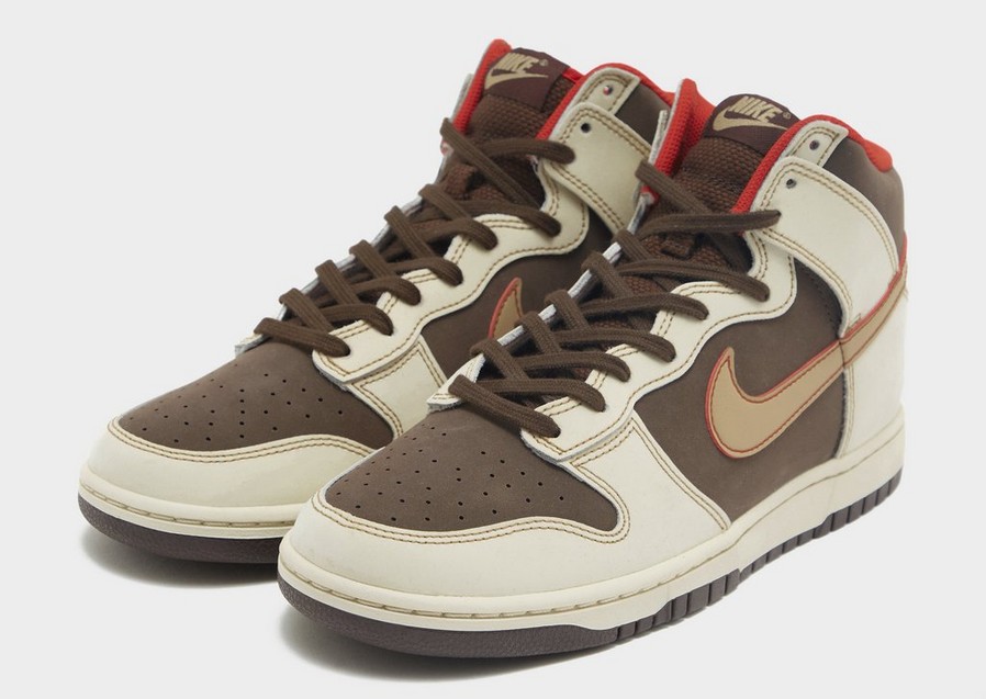 Buty sneakersy męskie NIKE DUNK HIGH RETRO SE FB8892-200 Brązowy