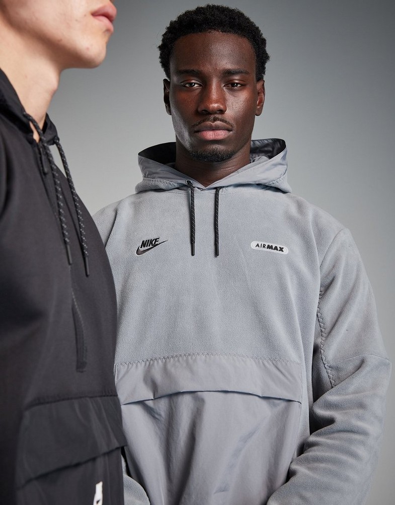 Чоловічі кофти NIKE КОФТА З КАПЮШОНОМ M NSW AIR MAX PLR FLC FN7859-065 Сірий
