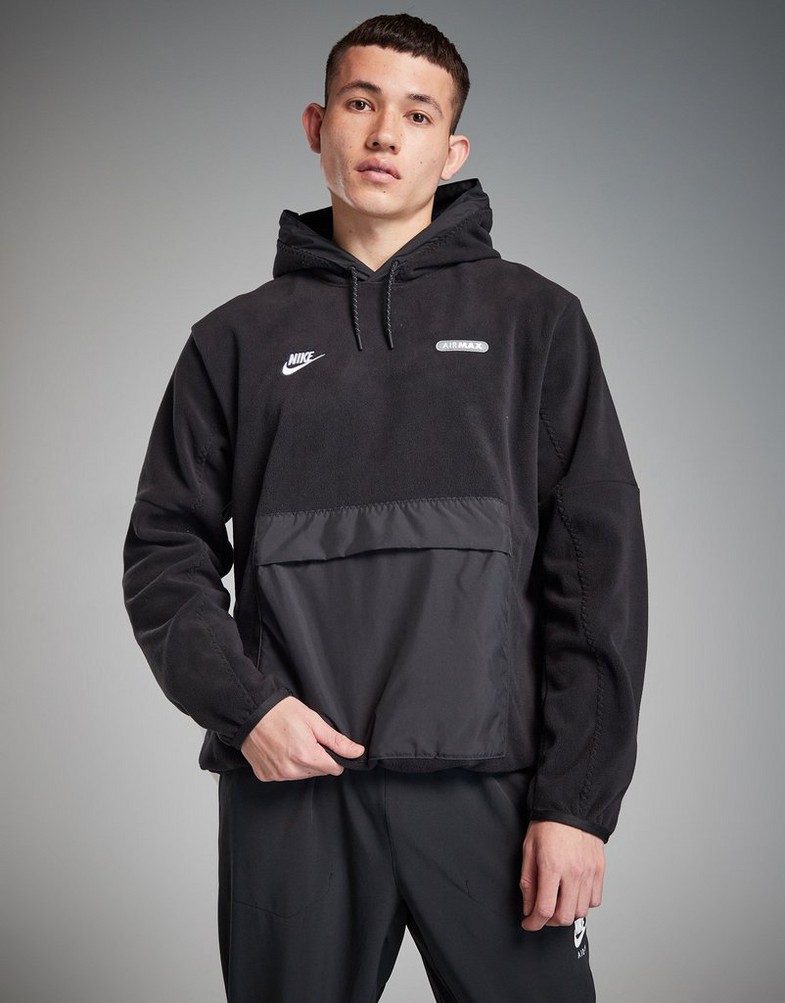 Bluza męska NIKE BLUZA Z KAPTUREM M NSW AIR MAX PLR FLC FN7859-010 Czarny