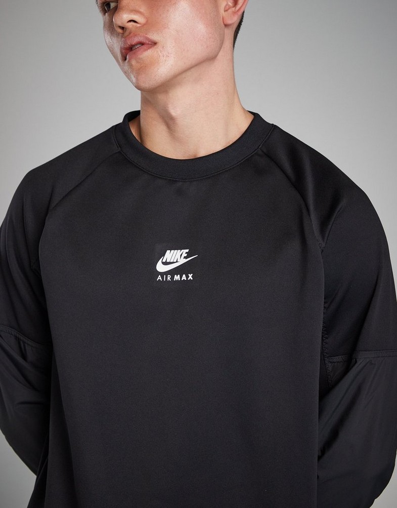 Bluza męska NIKE BLUZA M NSW AIR MAX CVS CREW FN7892-010 Czarny