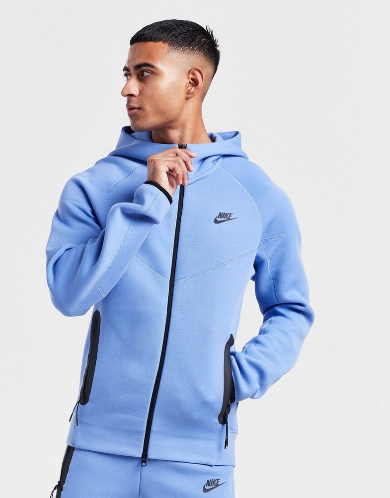 Bluza męska NIKE BLUZA Z KAPTUREM M NK TCH FLC FZ WR HOODIE FB7921-450 Niebieski