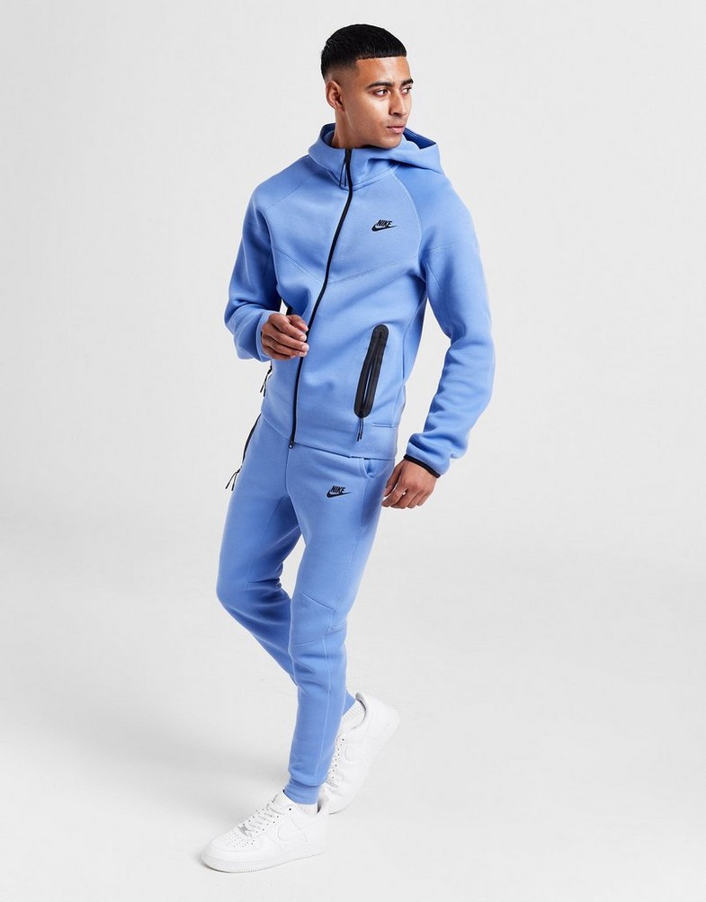 Bluza męska NIKE BLUZA Z KAPTUREM M NK TCH FLC FZ WR HOODIE FB7921-450 Niebieski