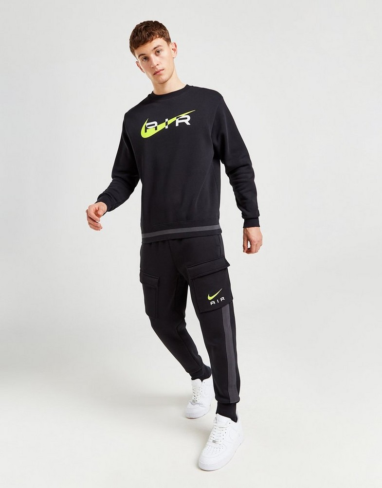 Férfi pulóverek NIKE PULÓVER M NSW SW AIR CREW FLC BB FN7692-011 Fekete