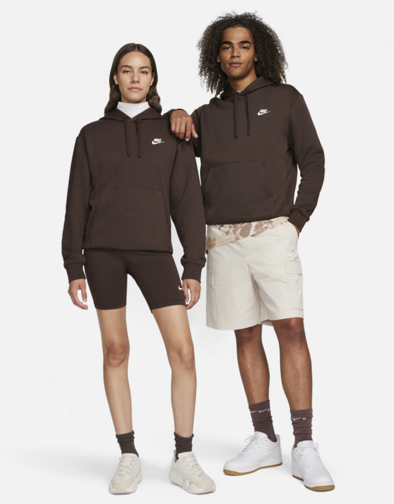 Bluza męska NIKE BLUZA Z KAPTUREM SPORTSWEAR CLUB FLEECE BV2654-237 Brązowy