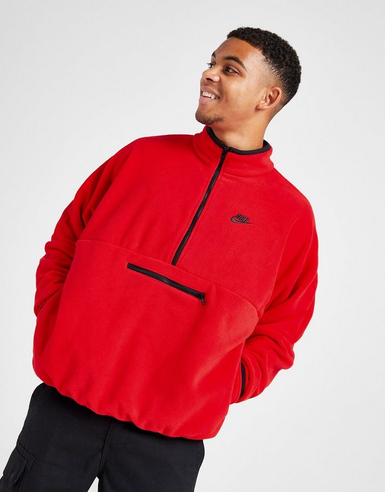 Pánska mikina NIKE MIKINA ROZEPÍNACÍ M NK CLUB+ PLR LS HZ TOP DX0525-657 Červená