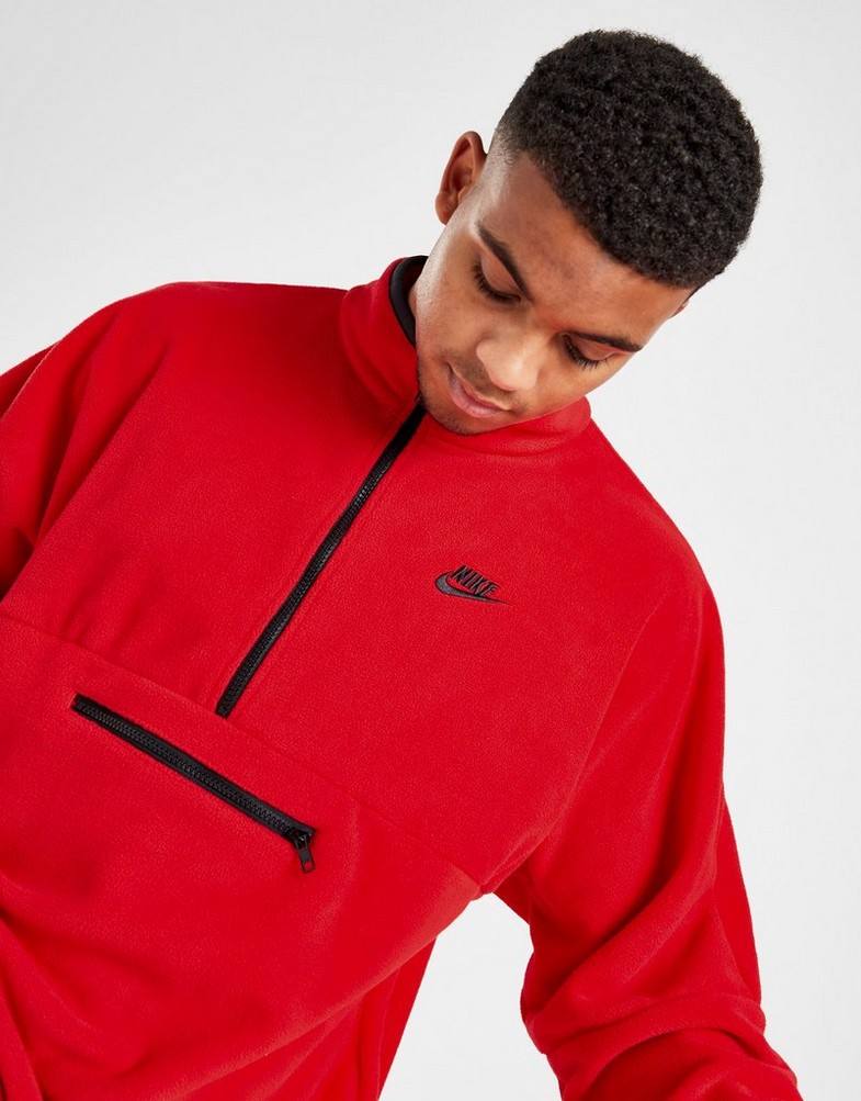 Pánska mikina NIKE MIKINA ROZEPÍNACÍ M NK CLUB+ PLR LS HZ TOP DX0525-657 Červená