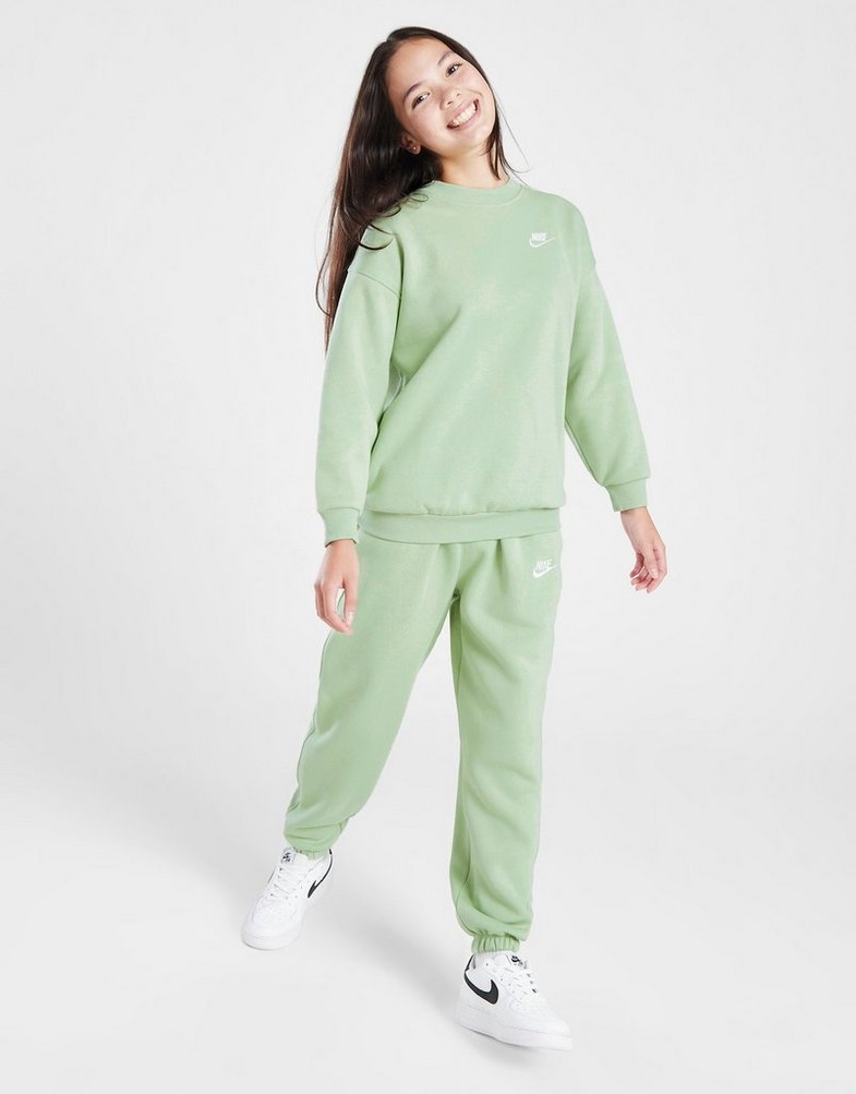 Bluză pentru copii NIKE BLUZĂ G NSW CLUB FLC OVRSZD LBR GIRL FD2923-343 Verde